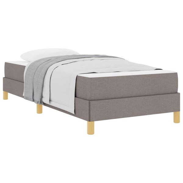 vidaXL Boxspringbett mit Matratze Taupe 90 x 200 cm Stoff
