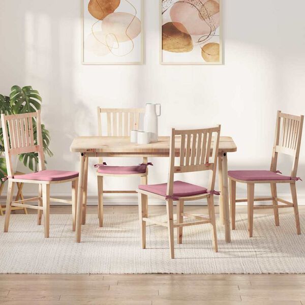 vidaXL Sitzkissen 4 pcs Rosa 40 x 40 x 3 cm Samt