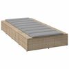 vidaXL Sonnenliege mit schwebender Auflage Beige Poly Rattan