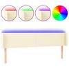 vidaXL LED Kopfteil Creme 183x16x78/88 cm Kunstleder