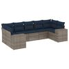 vidaXL 7-teiliges Gartensofa-Set mit Kissen, grau, Polyrattan