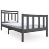vidaXL Massivholzbett Grau 100x200 cm