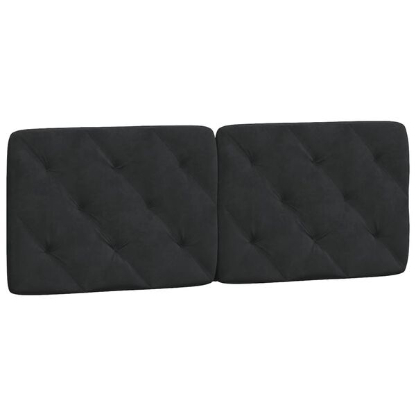 vidaXL Kopfteil-Kissen Schwarz 140 cm Samt