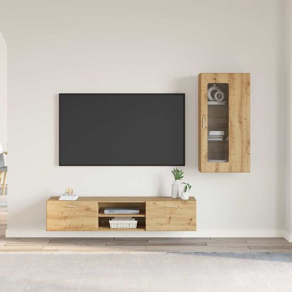 vidaXL TV-Schrankset mit Schubladen FLORIN Artisan-Eiche Holzwerkstoff