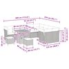 vidaXL Garten-Sofa-Set mit Kissen mit Speicher 12 pcs Schwarz