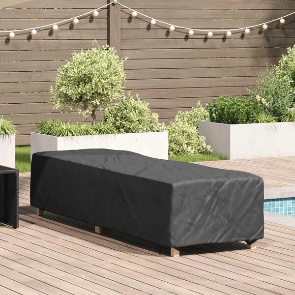vidaXL Loungerh&uuml;lle Uni Schwarz 74 x 210 x 40 cm Stoff