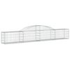 vidaXL Gabionen mit Hochbogen 15 Stk. 300x30x40/60 cm Verzinktes Eisen