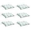 vidaXL Stuhlkissen 6 Stk. Blattmuster 50x50x7 cm Oxford-Gewebe