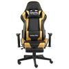 vidaXL Gaming-Stuhl mit Fu&szlig;st&uuml;tze Drehbar Golden PVC