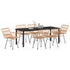 vidaXL Garten Essgruppe 7 pcs Braun Pulverbeschichteter Stahl