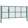 vidaXL Maschen-Gartentor Gr&uuml;n 350x125 cm Verzinkter Stahl