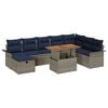 vidaXL Garten-Sofa-Set 9 stk. Grau Poly-Rattan