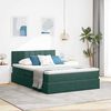 vidaXL Bett mit Stauraum und LED mit LED Dunkelgr&uuml;n 140 x 200 cm Samt