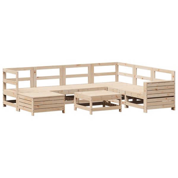 vidaXL 8-tlg. Garten-Sofagarnitur Massivholz Kiefer