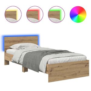 vidaXL Bettrahmen Artisan-Eiche 100 x 200 cm Holzwerkstoff
