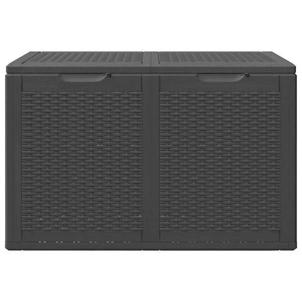 vidaXL Garten-Aufbewahrungsbox 180 L Schwarz PP Rattan