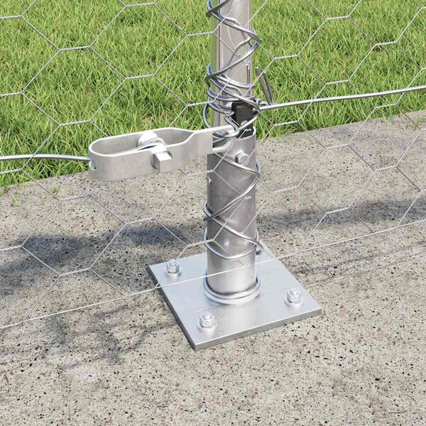 vidaXL Zaunpfosten Silber 50 x 0,5 m (50 mm Netz) Stahl