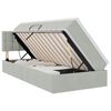 vidaXL LED-Speicherbett mit Matratze Hellgrau 90 x 200 cm Samt
