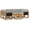 vidaXL Outdoor-Sofagarnitur mit Kissen 5 pcs Nat&uuml;rlich und Hellgrau
