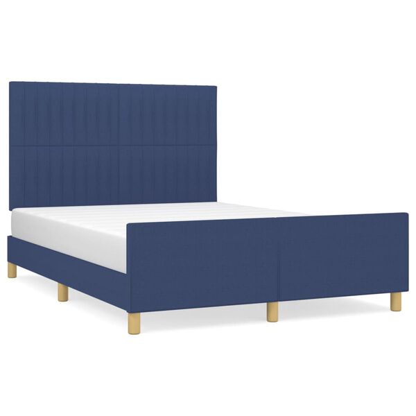 vidaXL Bettgestell ohne Matratze Blau 140x190 cm Stoff