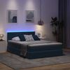 vidaXL Bett mit Stauraum und LED mit LED Dunkelblau 140 x 190 cm Samt