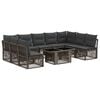 vidaXL Gartensofa-set 10 stk. Grau Poly-Rattan