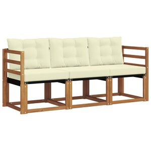 vidaXL Outdoor-Sofagarnitur 3 stk. Natur und Creme