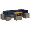 vidaXL 8-tlg. Garten-Sofagarnitur mit Kissen Grau Poly Rattan