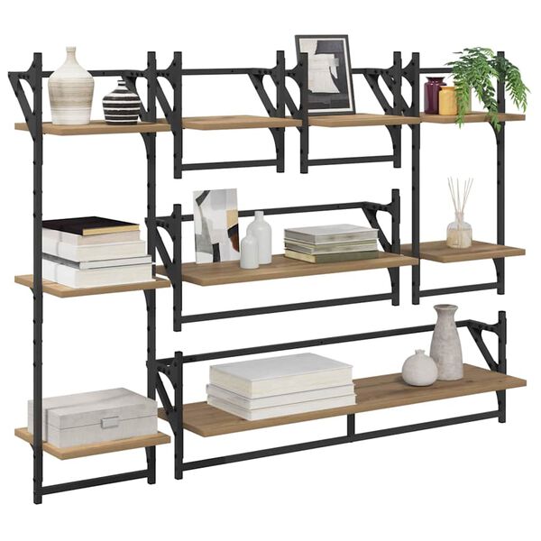 vidaXL Wandregal-Set mit Regal 6 pcs Artisan-Eiche 100 x 25 x 30 cm