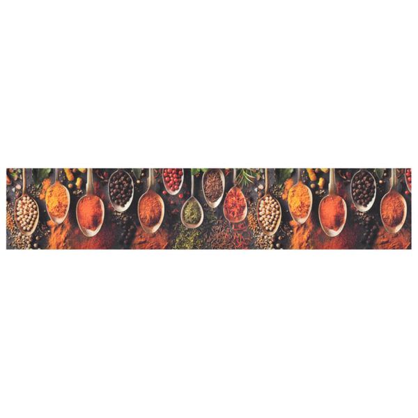vidaXL K&uuml;chenteppich Waschbar L&ouml;ffel & Gew&uuml;rze 60x300 cm Samt
