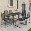 vidaXL 7-tlg. Garten-Essgruppe PVC Rattan Schwarz