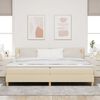 vidaXL LED Boxspringbett mit Matratze mit LED Creme 200 x 200 cm Stoff
