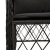 vidaXL 7-tlg. Garten-Essgruppe mit Kissen Schwarz Poly Rattan