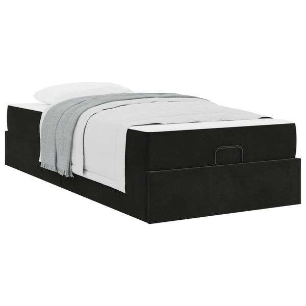 vidaXL Bettgestell mit Matratze mit Matratze 2 pcs Schwarz Samt
