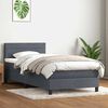 vidaXL Boxspringbett mit Matratze & LED Dunkelgrau 90x210 cm Samt