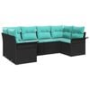 vidaXL Garten-Sofa-Set 6 stk. Schwarz Poly Rattan