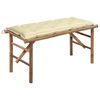 vidaXL Klappbare Gartenbank mit Auflage 118 cm Bambus