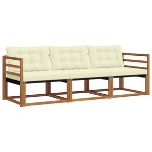 vidaXL Outdoor-Sofagarnitur 3 stk. Natur und Creme