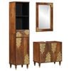 vidaXL Badezimmerschrank-Set 3 Stk. Honigbraun Massivholz Mango