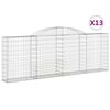 vidaXL Gabionen mit Hochbogen 13 Stk 300x30x100/120cm Verzinktes Eisen