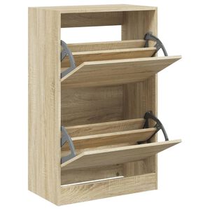 vidaXL Schuhschrank Sonoma-Eiche 60x34x96,5 cm Holzwerkstoff