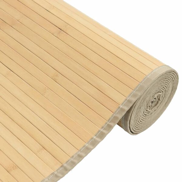 vidaXL Teppich Rechteckig Hell Natur 80x200 cm Bambus