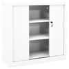 vidaXL Schrank mit Schiebet&uuml;r Wei&szlig; 90x40x90 cm Stahl