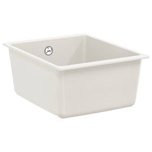 vidaXL Waschbecken 80% Quarz und 20% Harz 370 x 460 mm Wei&szlig;