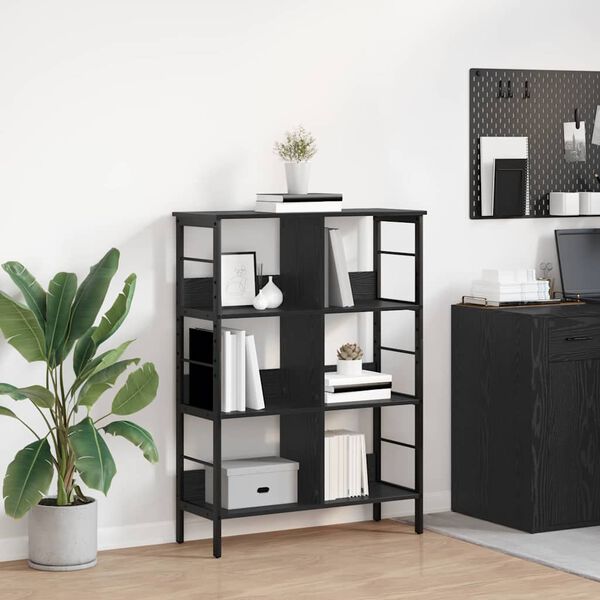 vidaXL B&uuml;cherregal Schwarz Eichen-Optik 82 x 32 x 112 cm Holzwerkstoff