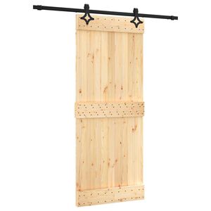 vidaXL Schiebet&uuml;r 85 x 210 cm Massivkiefer (Unbehandelt)