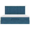vidaXL Ottoman-Bett mit Matratzen & LEDs Dunkelblau 160x200 cm Samt