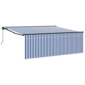 vidaXL Einziehbare Markise Blau und Wei&szlig; 400 x 300 cm