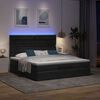 vidaXL Ottoman-Bett mit Matratzen & LEDs Schwarz 180x200 cm Samt