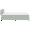 vidaXL Boxspringbett mit Matratze Hellgrau 140 x 190 cm Samt